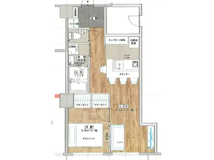 辰巳マンション(1LDK/3階)の間取り写真