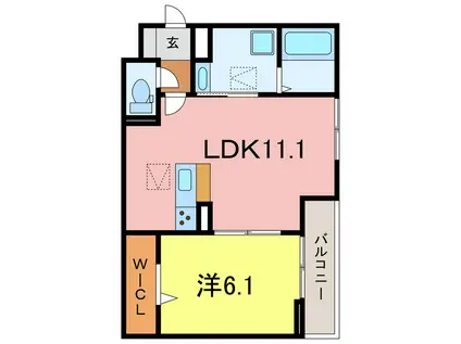 ソル・クラート(1LDK/2階)の間取り写真