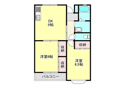 イーストハイツ(2DK/2階)の間取り写真