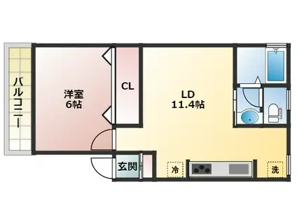 コーポ日光(1LDK/1階)の間取り写真