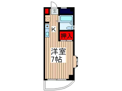 高里ハイツ(ワンルーム/3階)の間取り写真