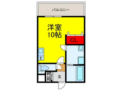 ガーデン花屋敷(ワンルーム/1階)の間取り写真