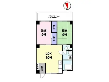 ラフェスタ祇園(2LDK/5階)の間取り写真