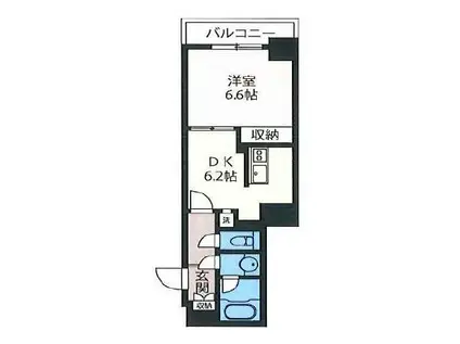 エスティメゾン神田(1DK/8階)の間取り写真