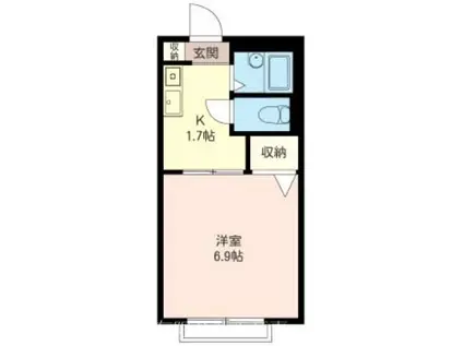 ピアコート MK A(1K/1階)の間取り写真