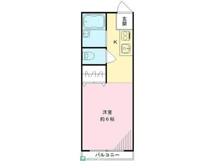 パ-クサイド坂本II(ワンルーム/1階)の間取り写真