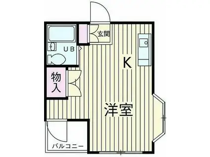 パークサイドビル(ワンルーム/3階)の間取り写真