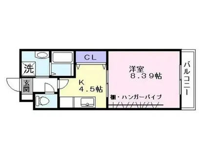 VILLA FIORE(1DK/1階)の間取り写真