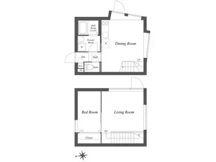 LEGALAND芝公園 リーガランド芝公園(1LDK/4階)の間取り写真