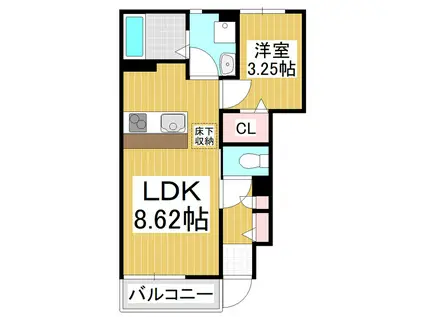 クレセール桔梗(1LDK/1階)の間取り写真