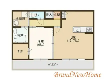 ムーラン ア ヴァン A棟(1LDK/1階)の間取り写真