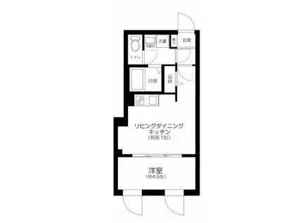 ル二日本橋(1LDK/1階)の間取り写真
