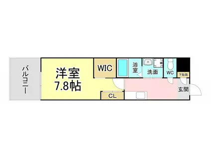ウイングス八幡駅前(1K/7階)の間取り写真