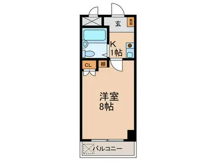 パークサイド塚本(1K/2階)の間取り写真