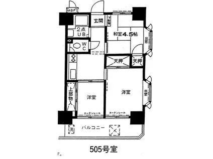 東糀谷ダイヤモンドマンション(3K/5階)の間取り写真