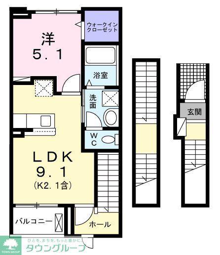 ブリュームI(1LDK/3階)の間取り写真