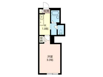 ルピア自由が丘(1K/1階)の間取り写真