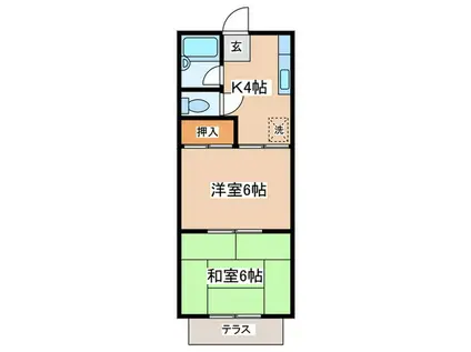 ハーヴェスト共恵(2K/1階)の間取り写真