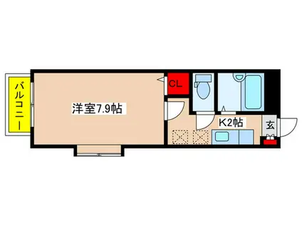 パーシモン(1K/1階)の間取り写真