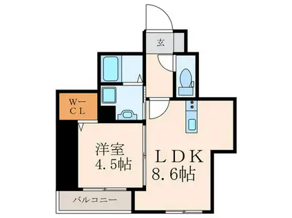 クレシア戸畑駅前(1LDK/1階)の間取り写真