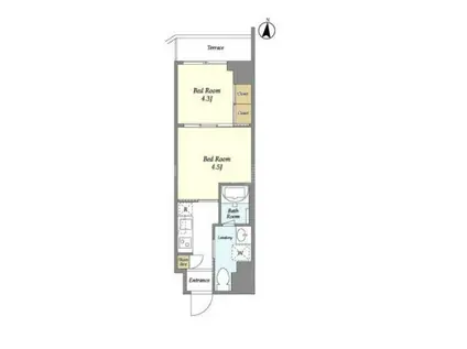 ミュプレ池上(1DK/1階)の間取り写真