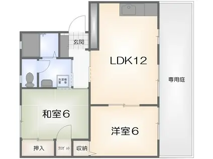 フォーレス立江(2LDK/1階)の間取り写真