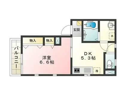 マードレ ネギシ(1DK/1階)の間取り写真