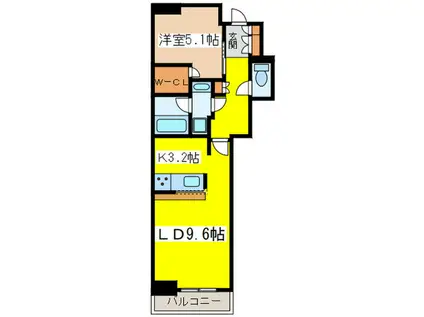 IPSE府中(1LDK/10階)の間取り写真