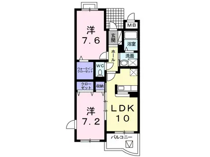 セレッソリオ(2LDK/3階)の間取り写真