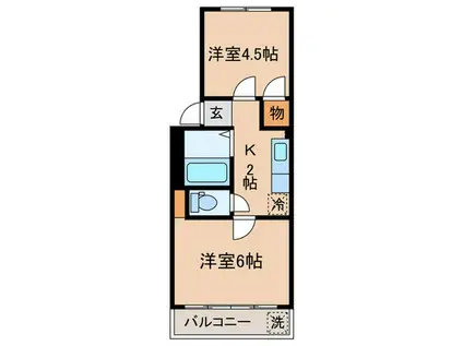 有賀マンション(2K/3階)の間取り写真