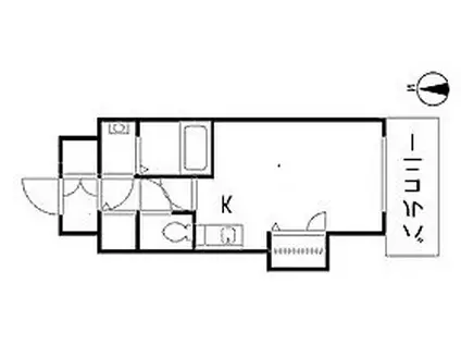 アクアシティ日赤通II(ワンルーム/2階)の間取り写真