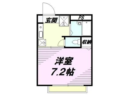 ジーエルハイム西八王子(1K/1階)の間取り写真