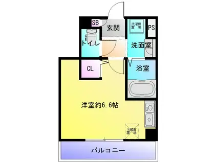 クレスト八尾(ワンルーム/6階)の間取り写真