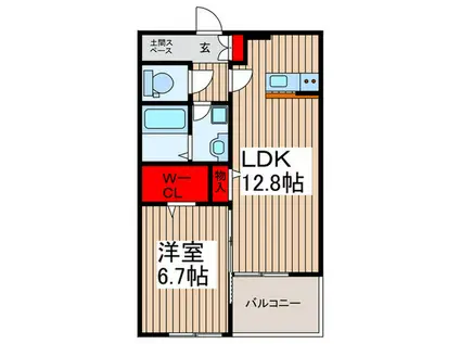 SUPERIOR(1LDK/2階)の間取り写真