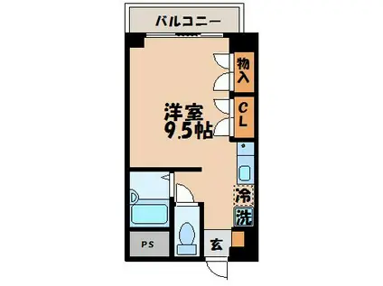 KUBUS(ワンルーム/5階)の間取り写真