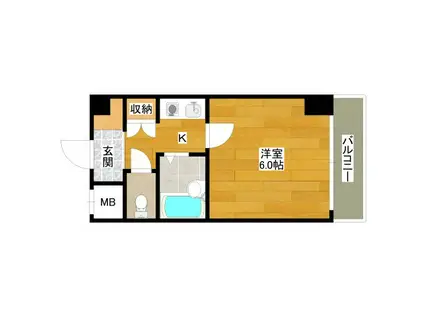 ラ・レジダンス・ド・江坂(1K/6階)の間取り写真