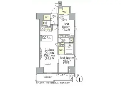 ザパークハビオ神楽坂レジデンスサウスザパークハビオ神楽坂レジデ(2LDK/10階)の間取り写真