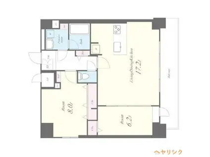 ロータス・ガーデン城南(2LDK/10階)の間取り写真