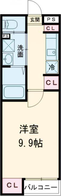 リアンテラス(1K/2階)の間取り写真