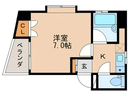 アーバンベル(1K/3階)の間取り写真