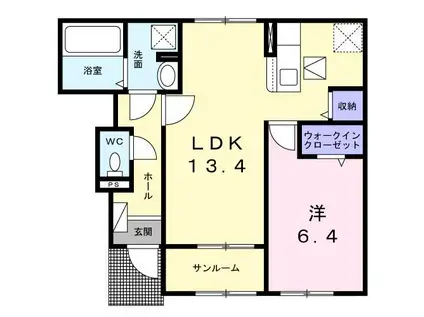 セラヴィ(1LDK/1階)の間取り写真