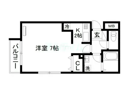 PARKSIDE秀泉(1K/2階)の間取り写真