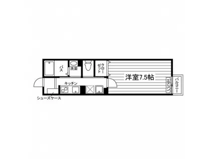 M・K-HOUSE(1K/1階)の間取り写真