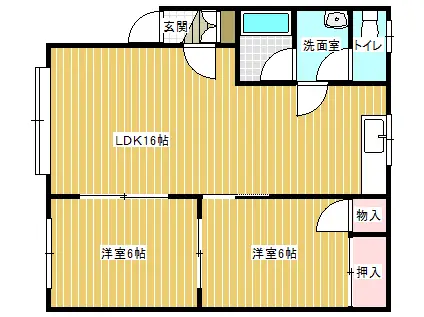 5条レジデンス(2LDK/1階)の間取り写真