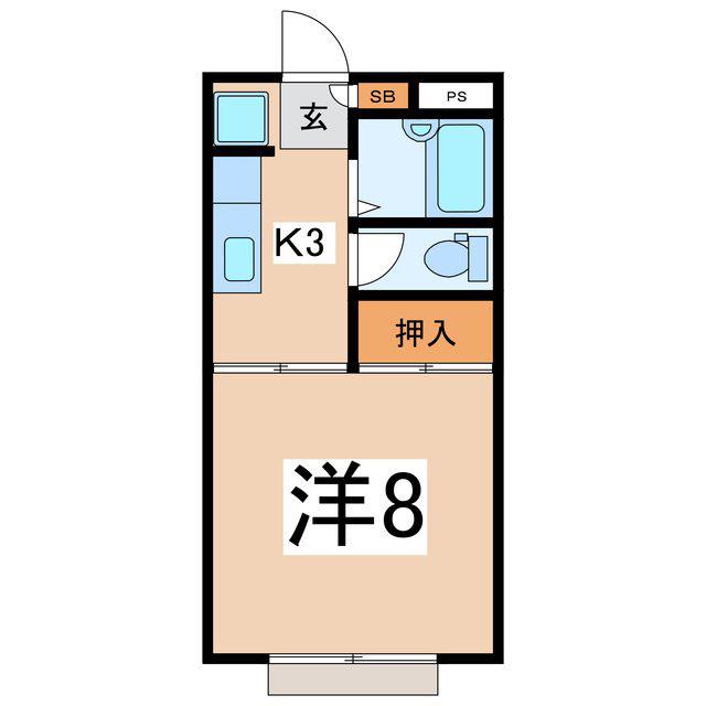ヴィラネルI(1K/1階)の間取り写真