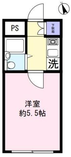 ピア武蔵野(1K/1階)の間取り写真