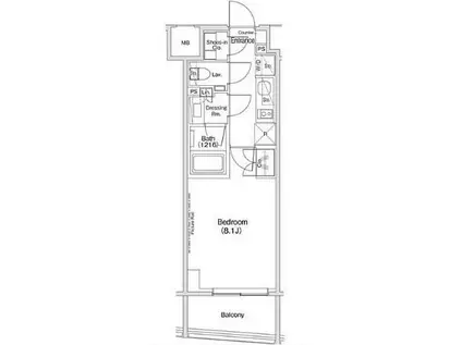 ザ・パークハビオ渋谷クロス(1K/4階)の間取り写真