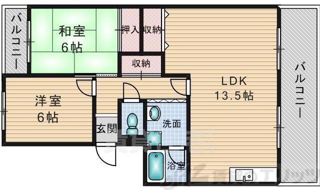 ソーシャルハイツ(2LDK/1階)の間取り写真