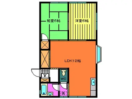 ビレッジ桜ヶ丘(2LDK/1階)の間取り写真