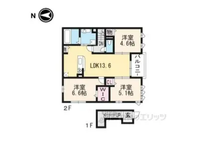 リアン今里(3LDK/2階)の間取り写真